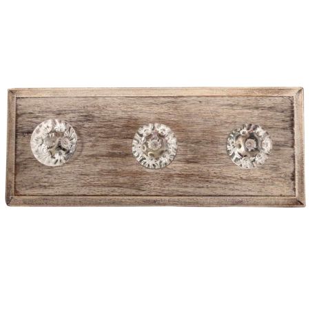 Clear Inside Hole Oval Shape Glass Wooden Hook